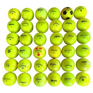 36 Mixed Brand Yellow Golf Balls - Used - Callaway, Titleist, Srixon etc